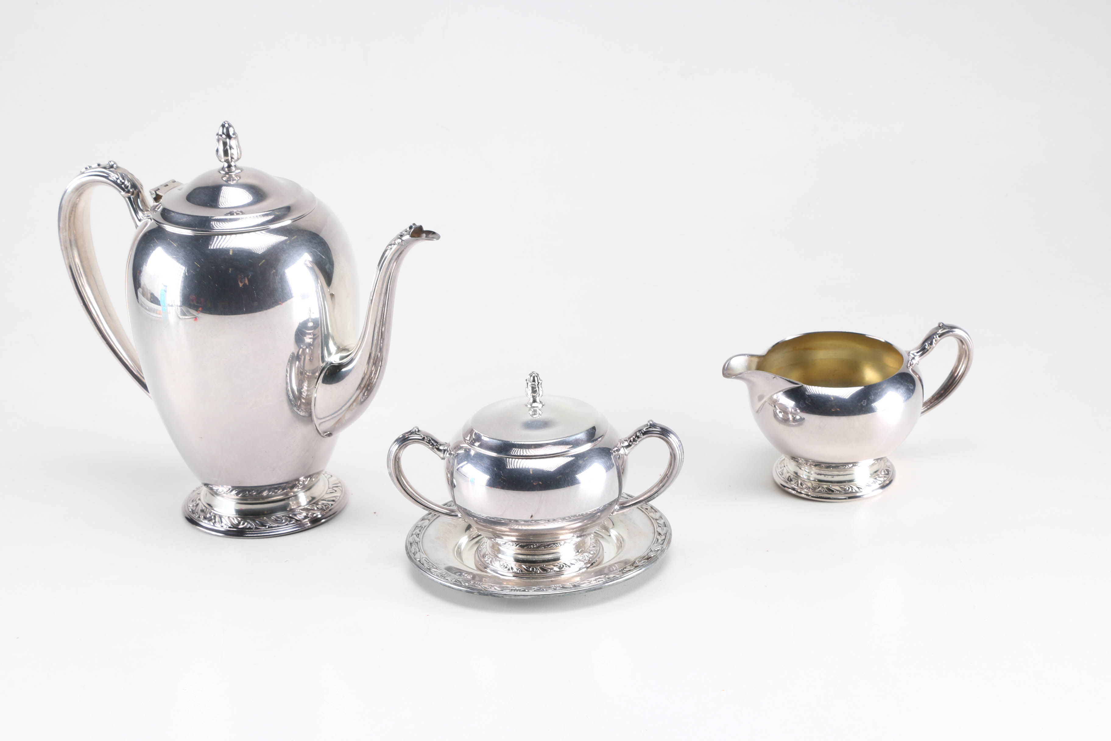 Oneida "Briarcliff" Silver Plate Coffee Set and a Wm. A Rogers Plate