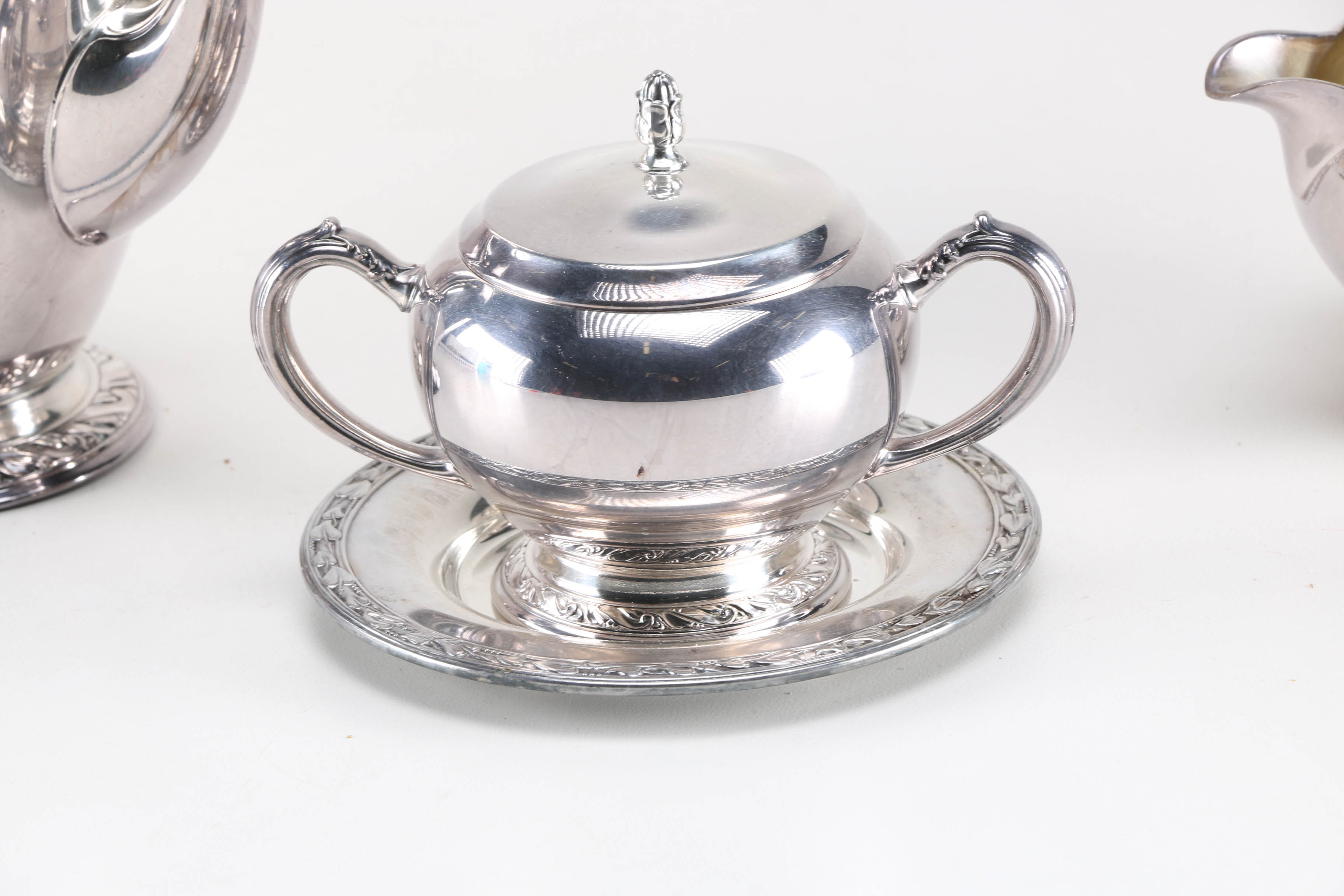 Oneida "Briarcliff" Silver Plate Coffee Set and a Wm. A Rogers Plate