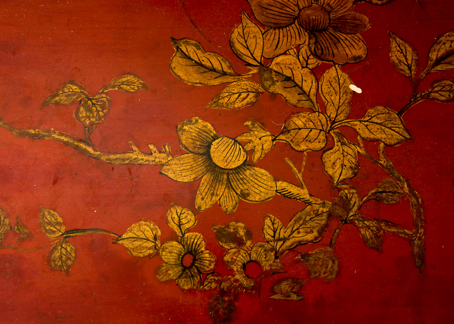 Pair of Vintage Chinese Red Painted Campaign Chests