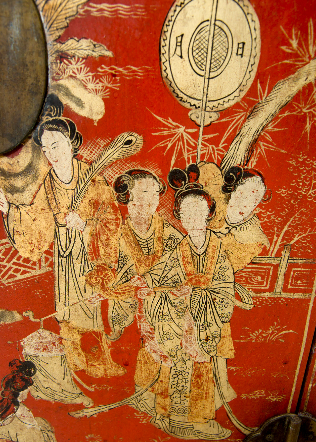 Pair of Vintage Chinese Red Painted Campaign Chests