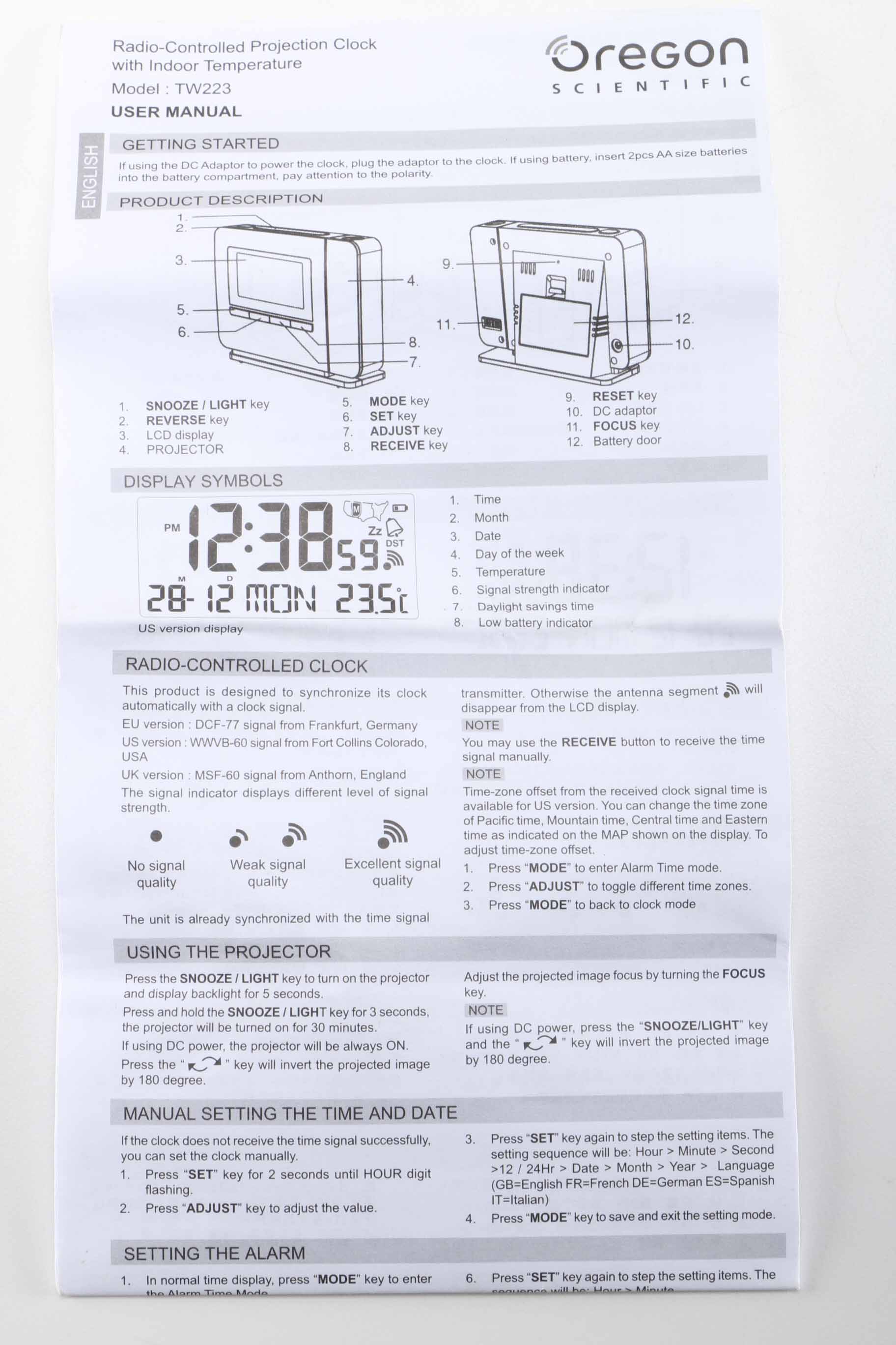 Oregon Scientific Radio Controlled Clock