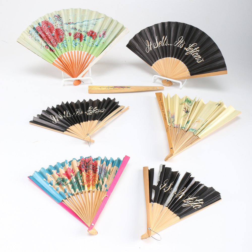 Assortment of Vintage Wooden Fans