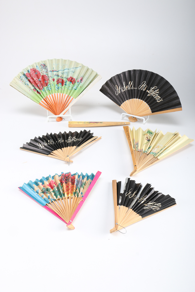 Assortment of Vintage Wooden Fans
