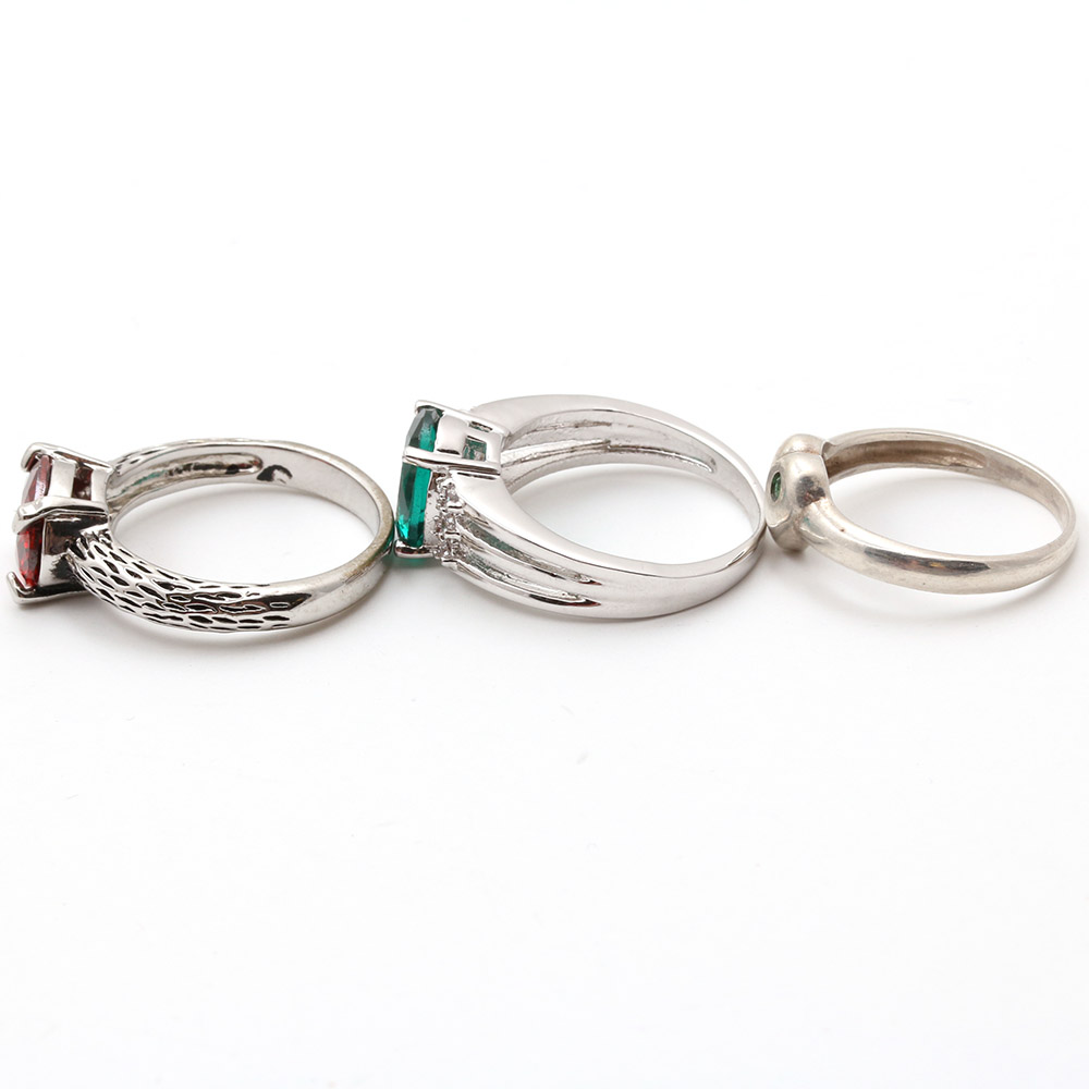 Sterling Silver Sapphire and Ruby Jewelry