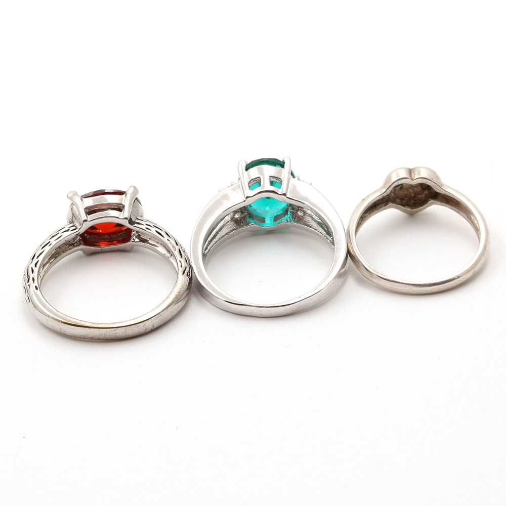 Sterling Silver Sapphire and Ruby Jewelry