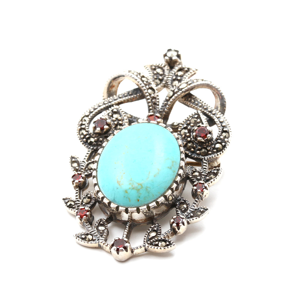 Sterling Silver Sapphire and Ruby Jewelry