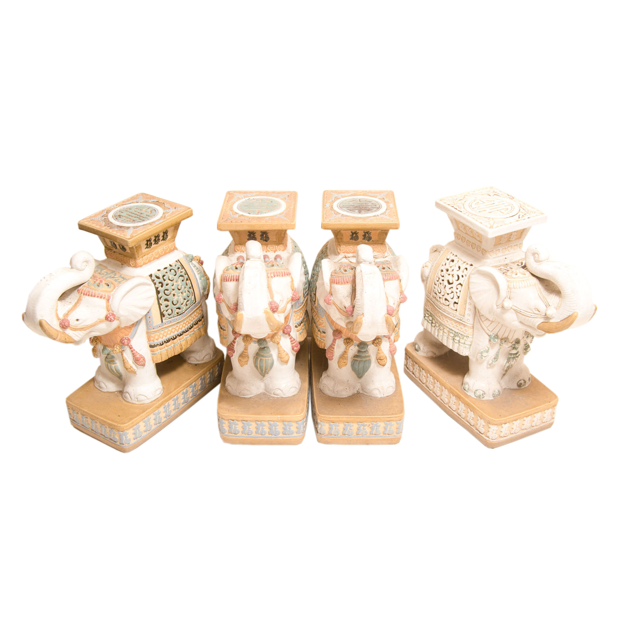 Chinese Ceramic Elephant Plant Stands