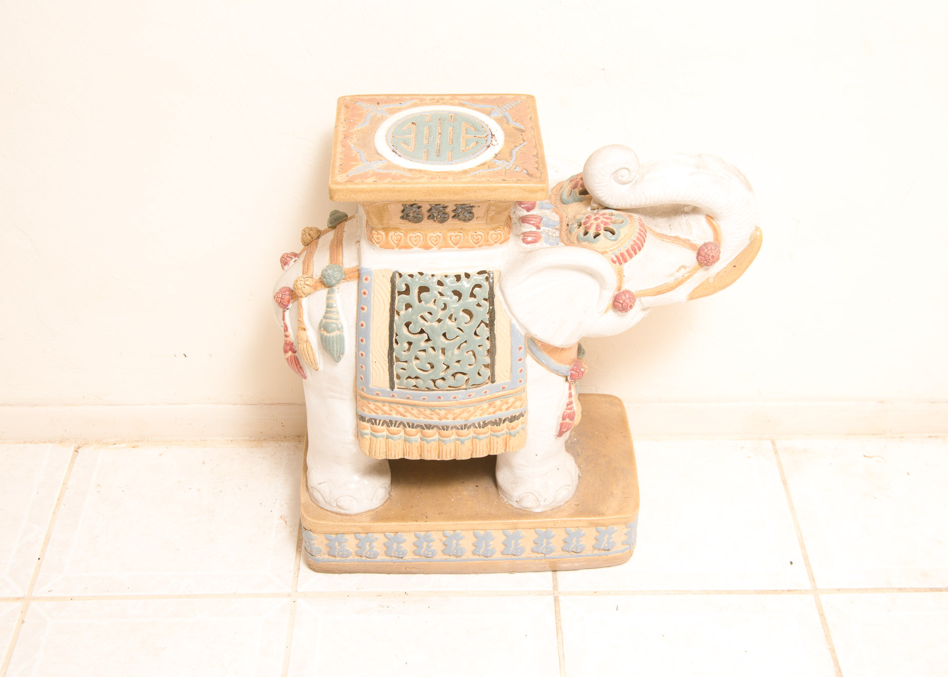 Chinese Ceramic Elephant Plant Stands