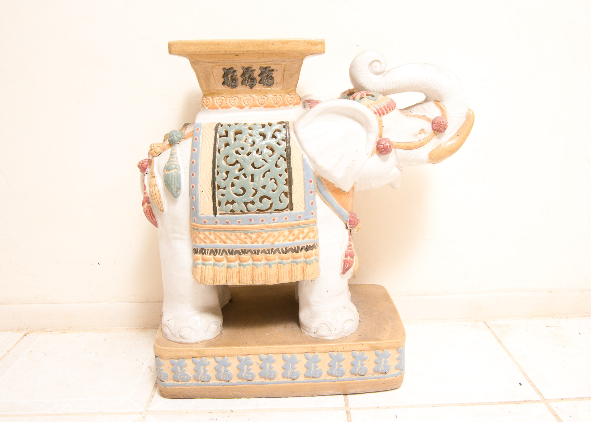 Chinese Ceramic Elephant Plant Stands