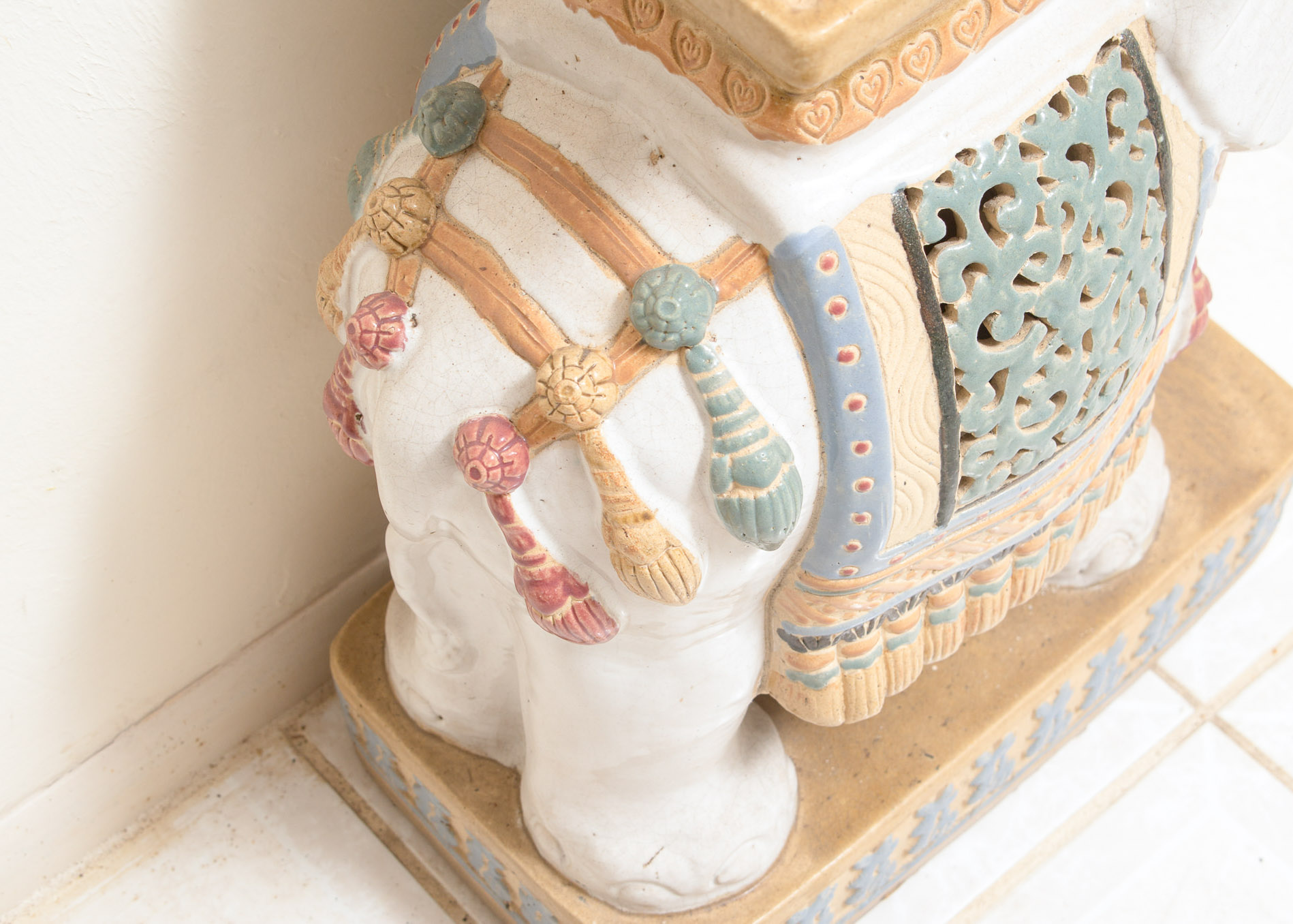 Chinese Ceramic Elephant Plant Stands