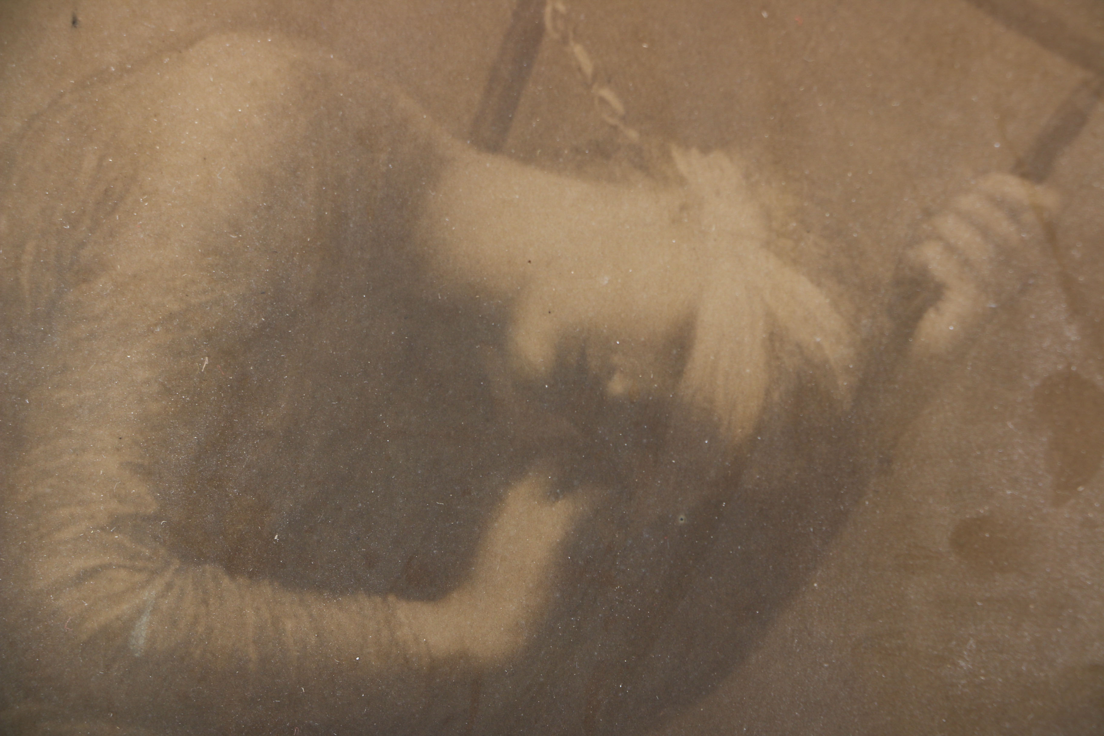 Antique Drawing of a Woman on a Hill