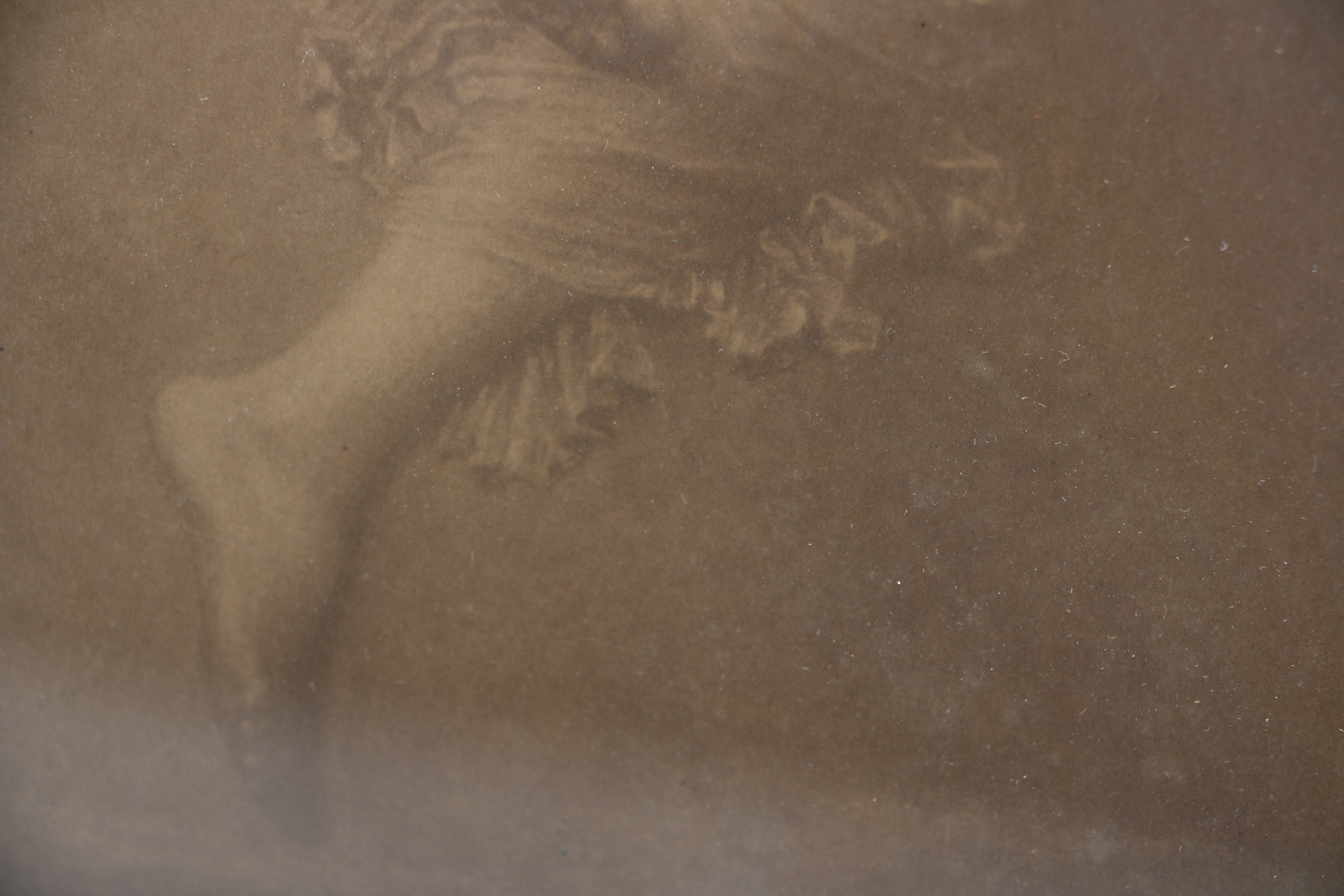 Antique Drawing of a Woman on a Hill