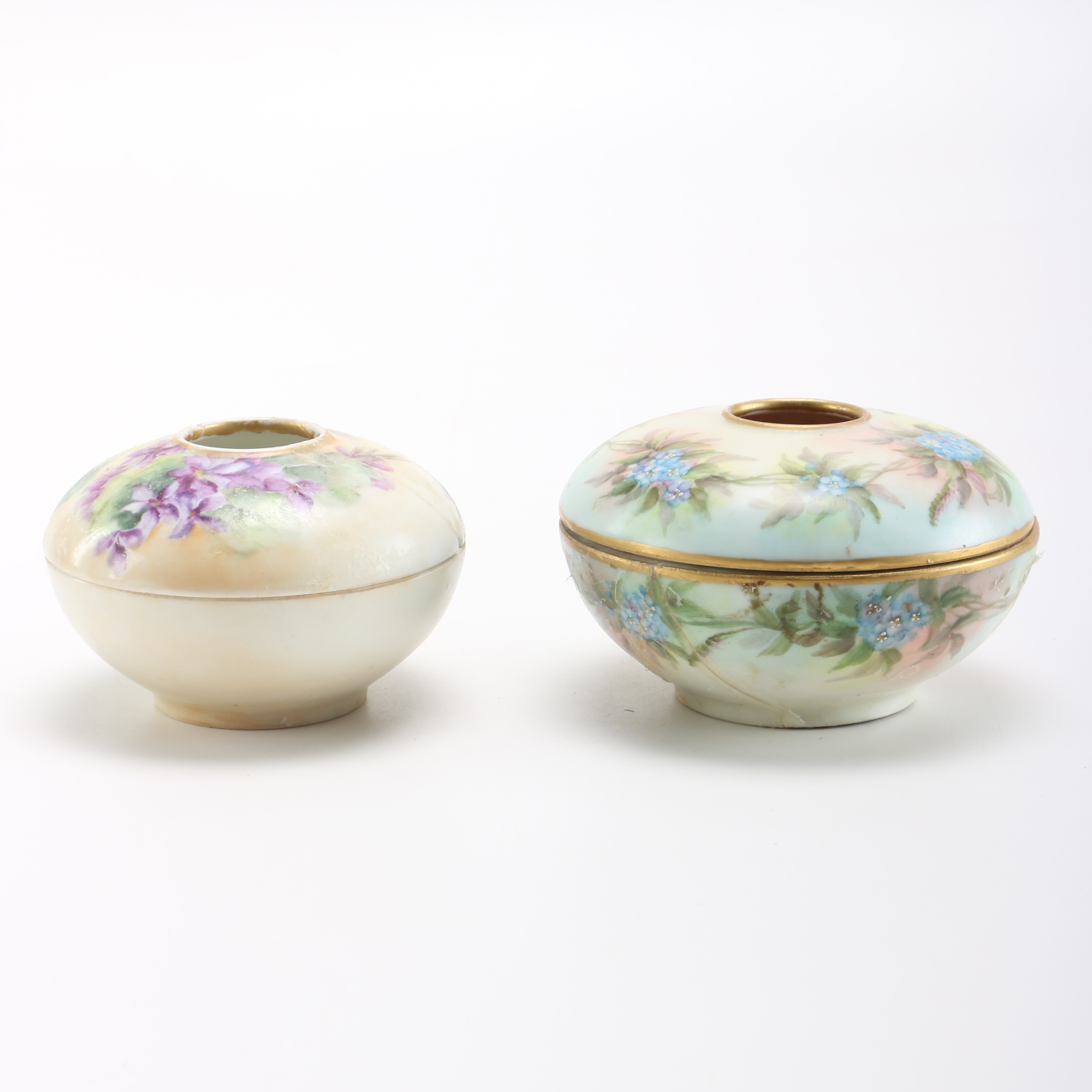 Vintage Limoges Porcelain Hair Receivers