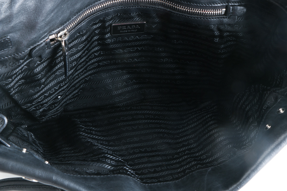 Black Leather Prada Bag