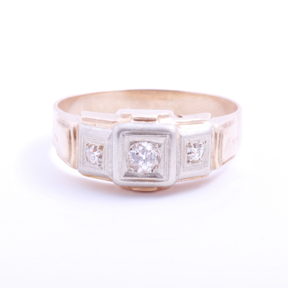 10K Yellow Gold Men's Diamond Ring