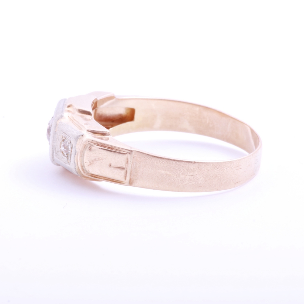 10K Yellow Gold Men's Diamond Ring