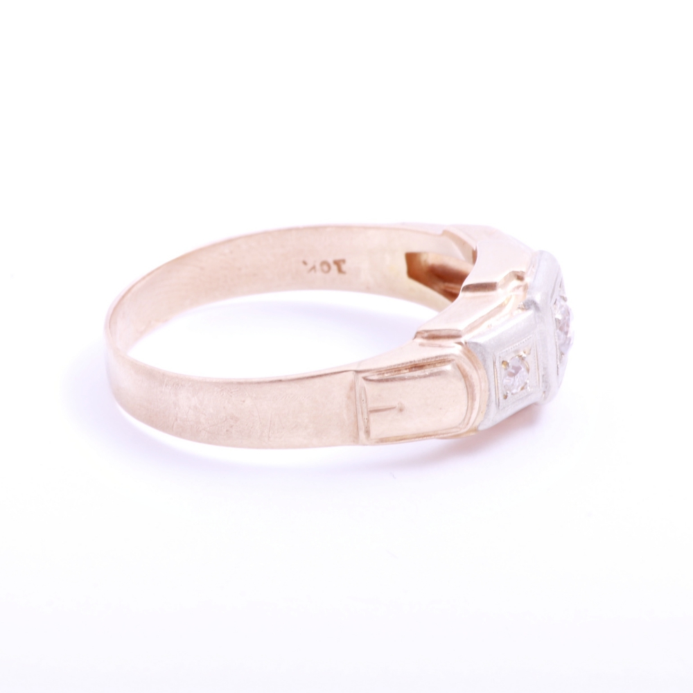 10K Yellow Gold Men's Diamond Ring