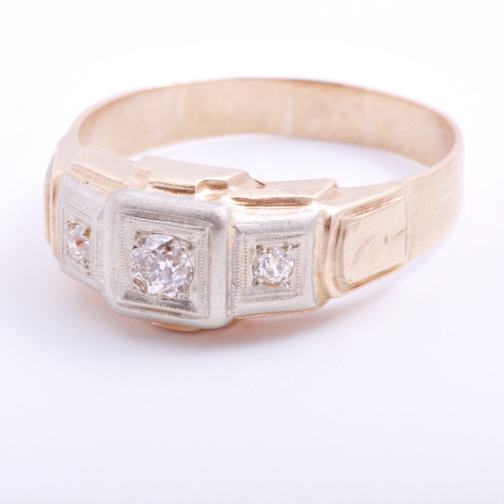 10K Yellow Gold Men's Diamond Ring