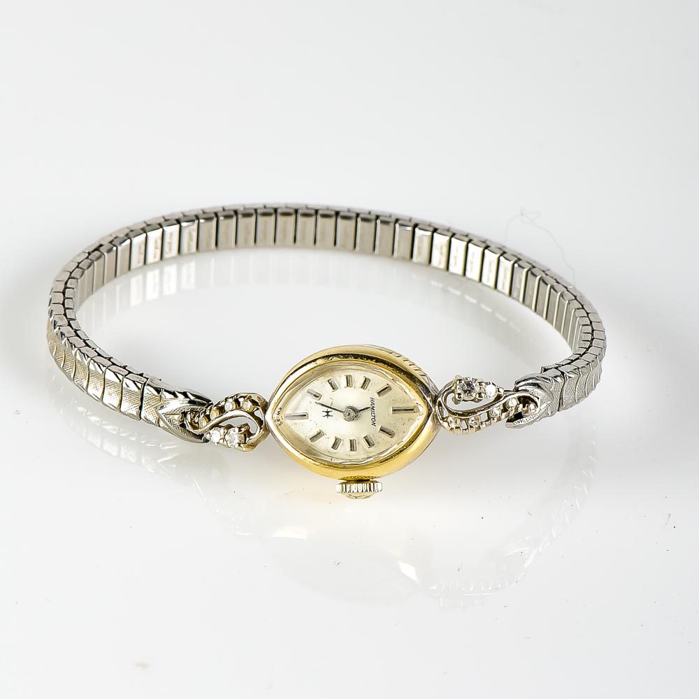 14K Gold and Diamond Hamilton Women's Watch