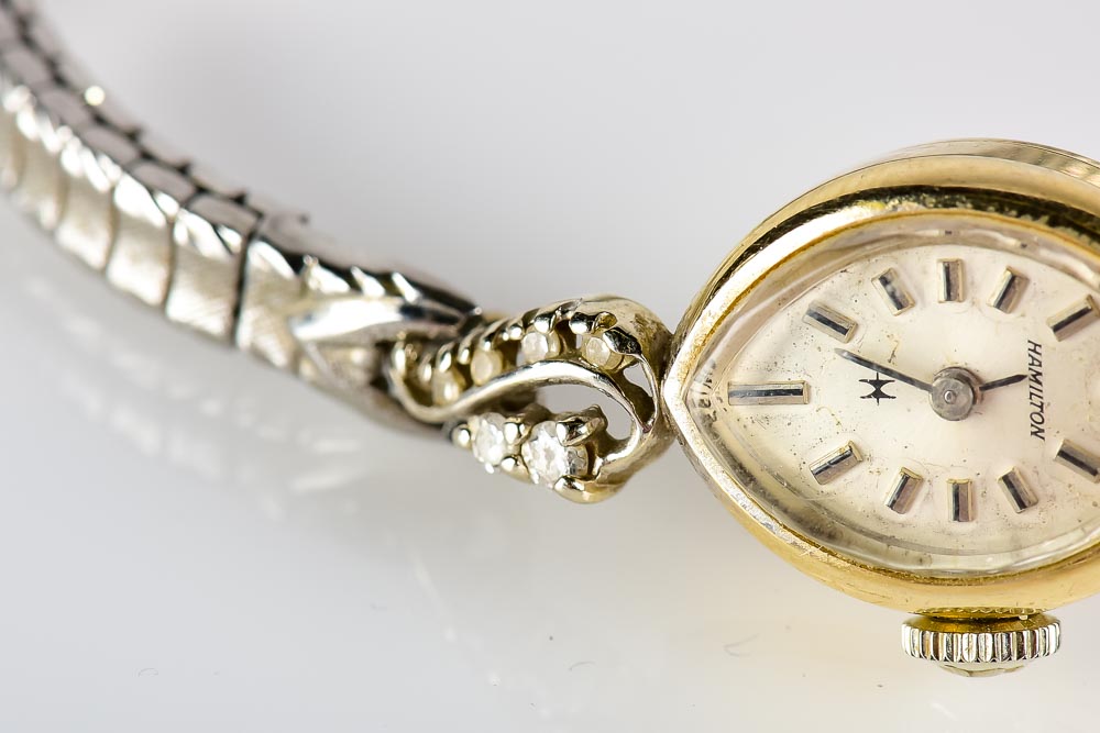14K Gold and Diamond Hamilton Women's Watch