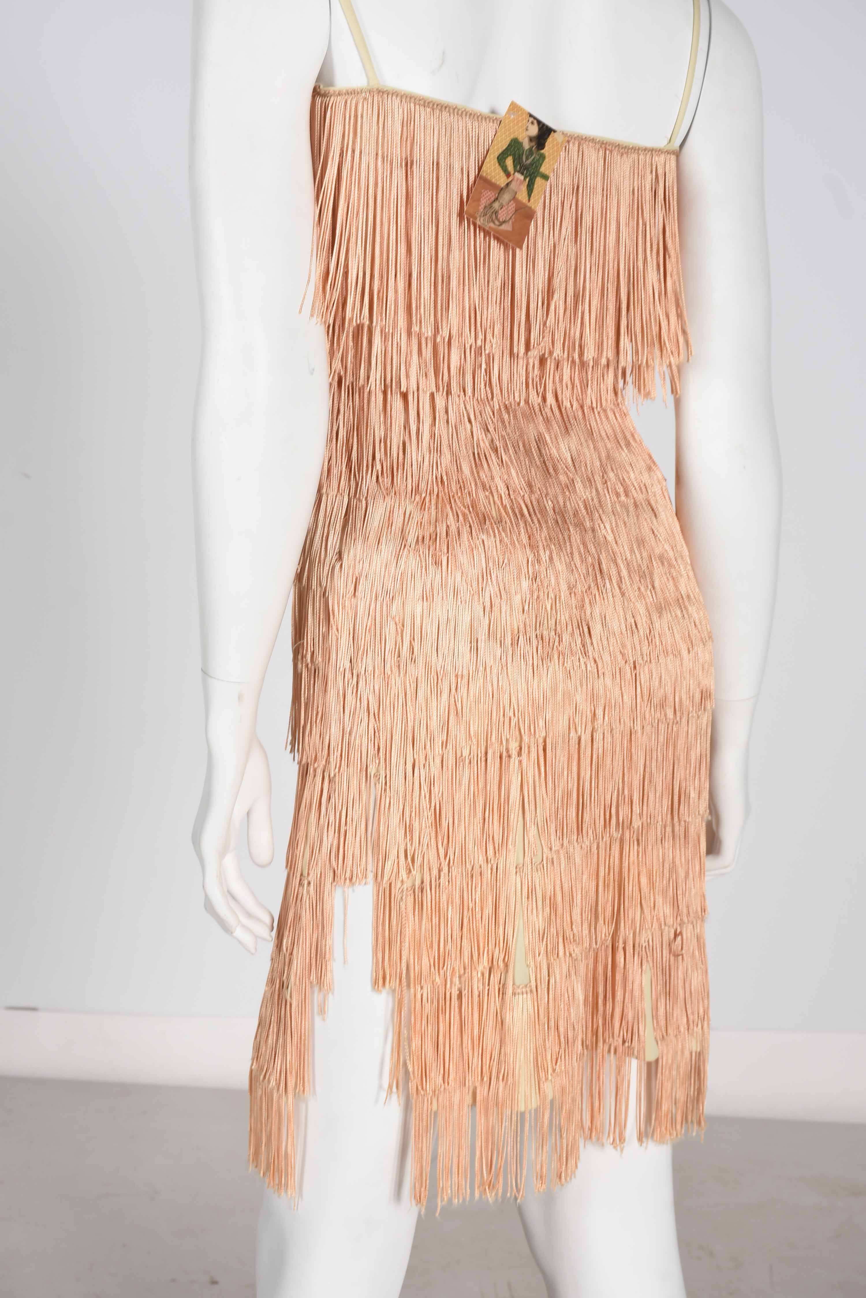 Vintage Style Peach Tone Flapper Dress