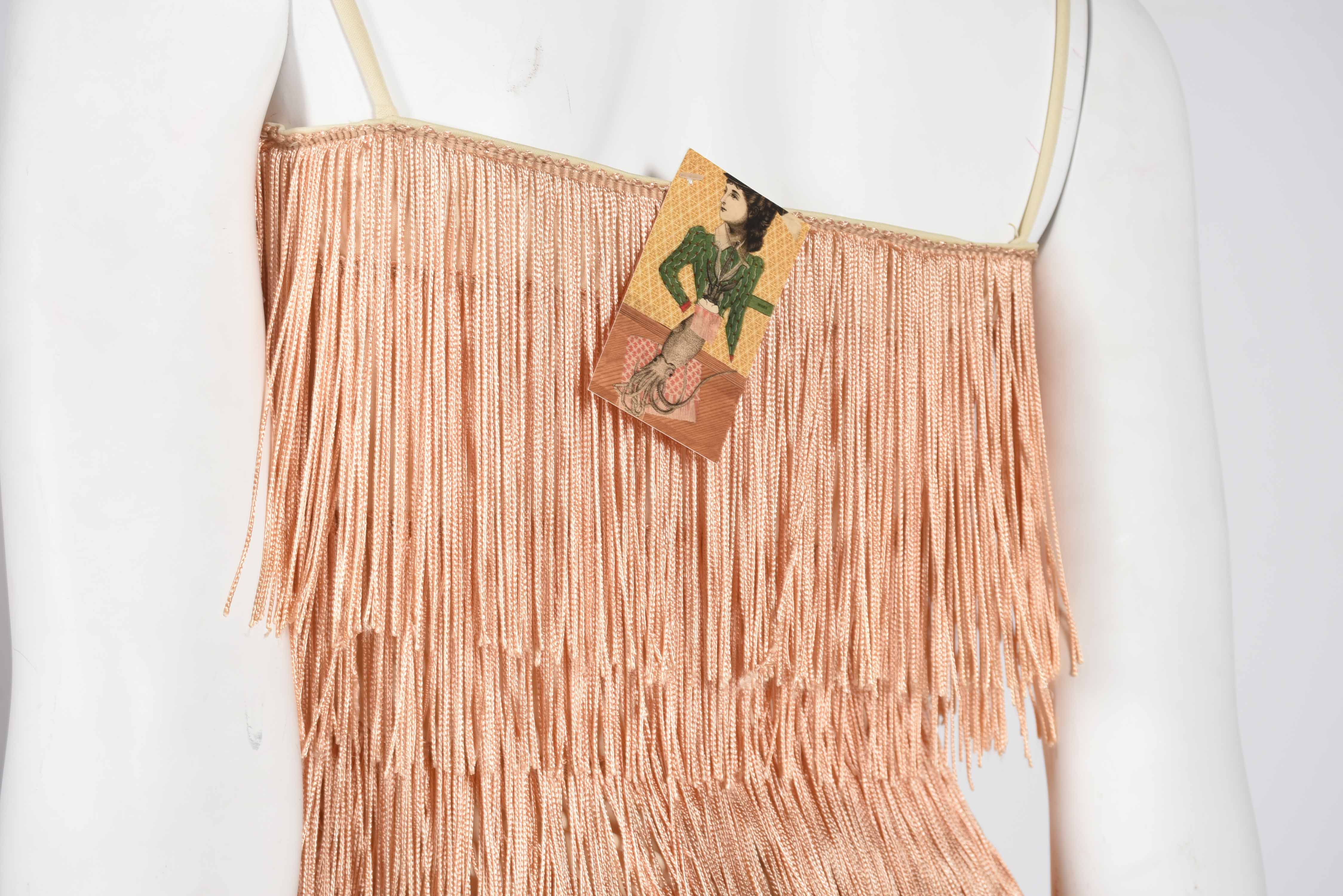 Vintage Style Peach Tone Flapper Dress