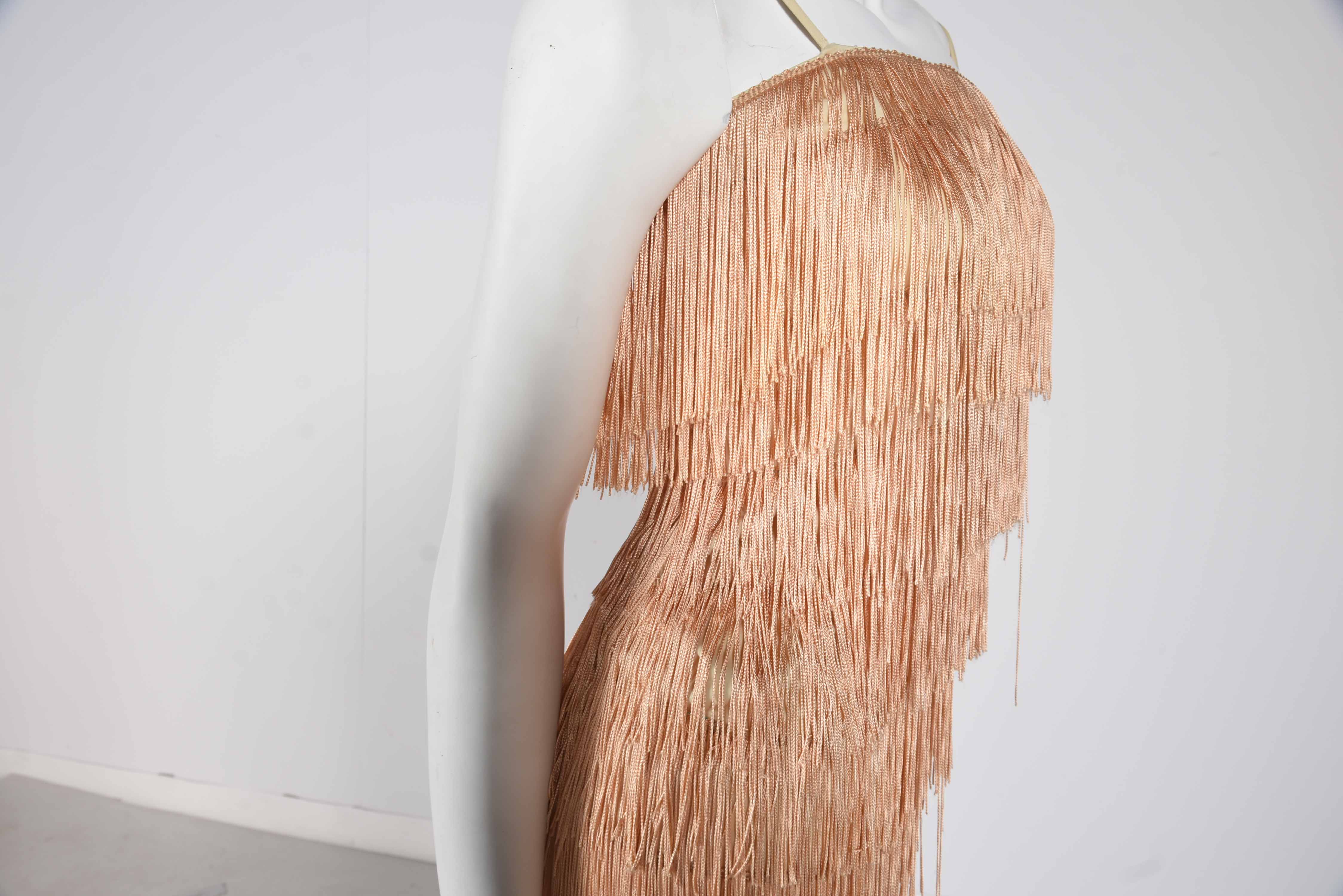 Vintage Style Peach Tone Flapper Dress