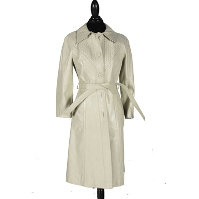 1970s Suburban Heritage Women's Leather Trench Coat 1970s Suburban Heritage Women's Leather Trench Coat