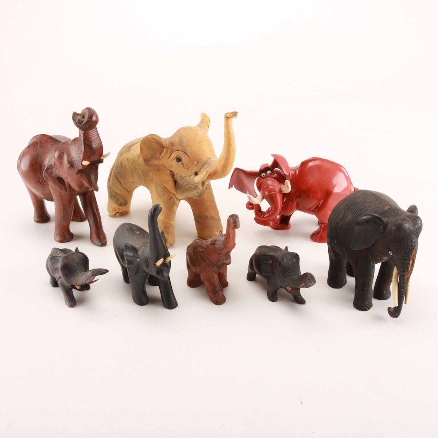 Variety of Elephant Figurines