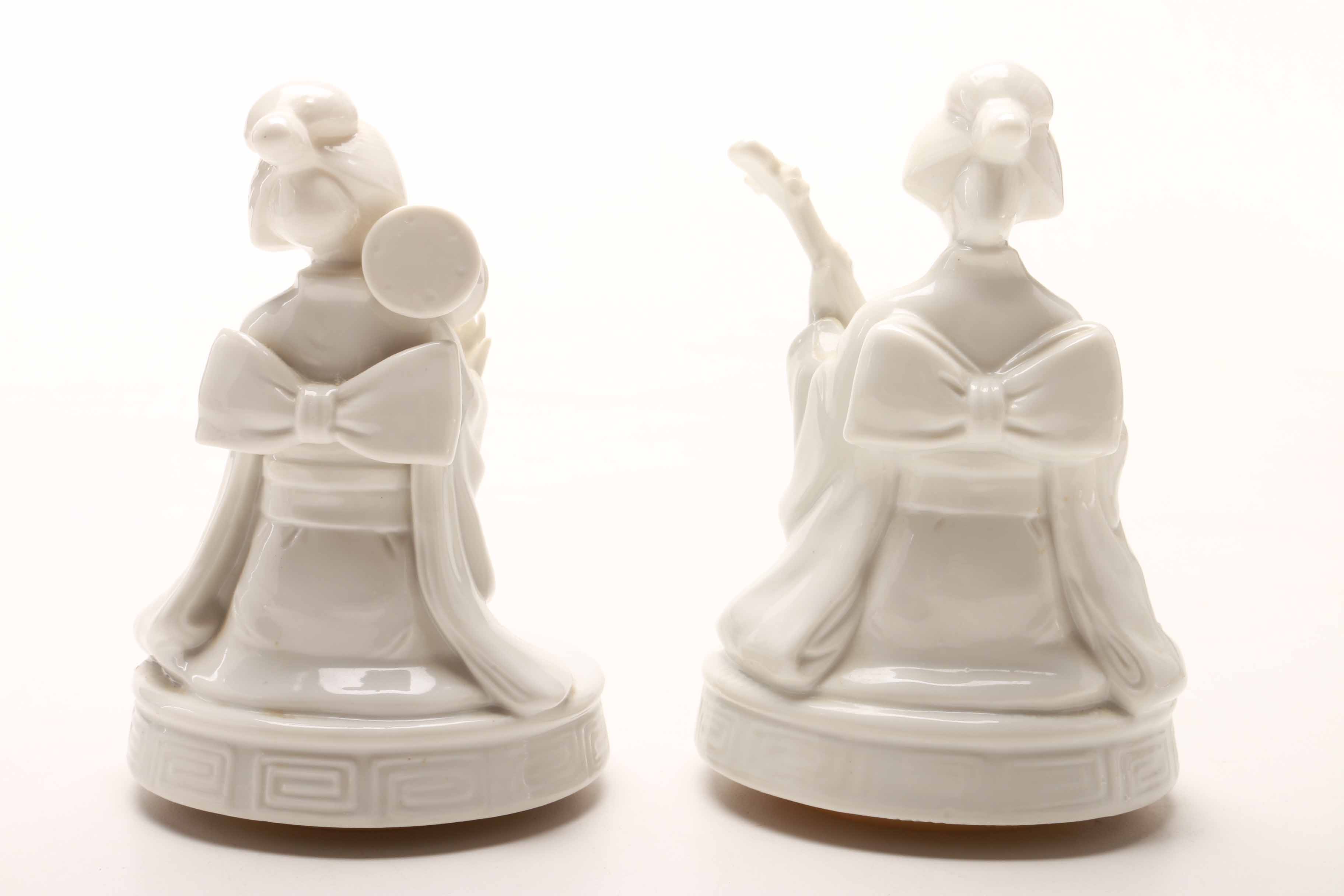Japanese Inspired Ceramic Figurines and Music Boxes