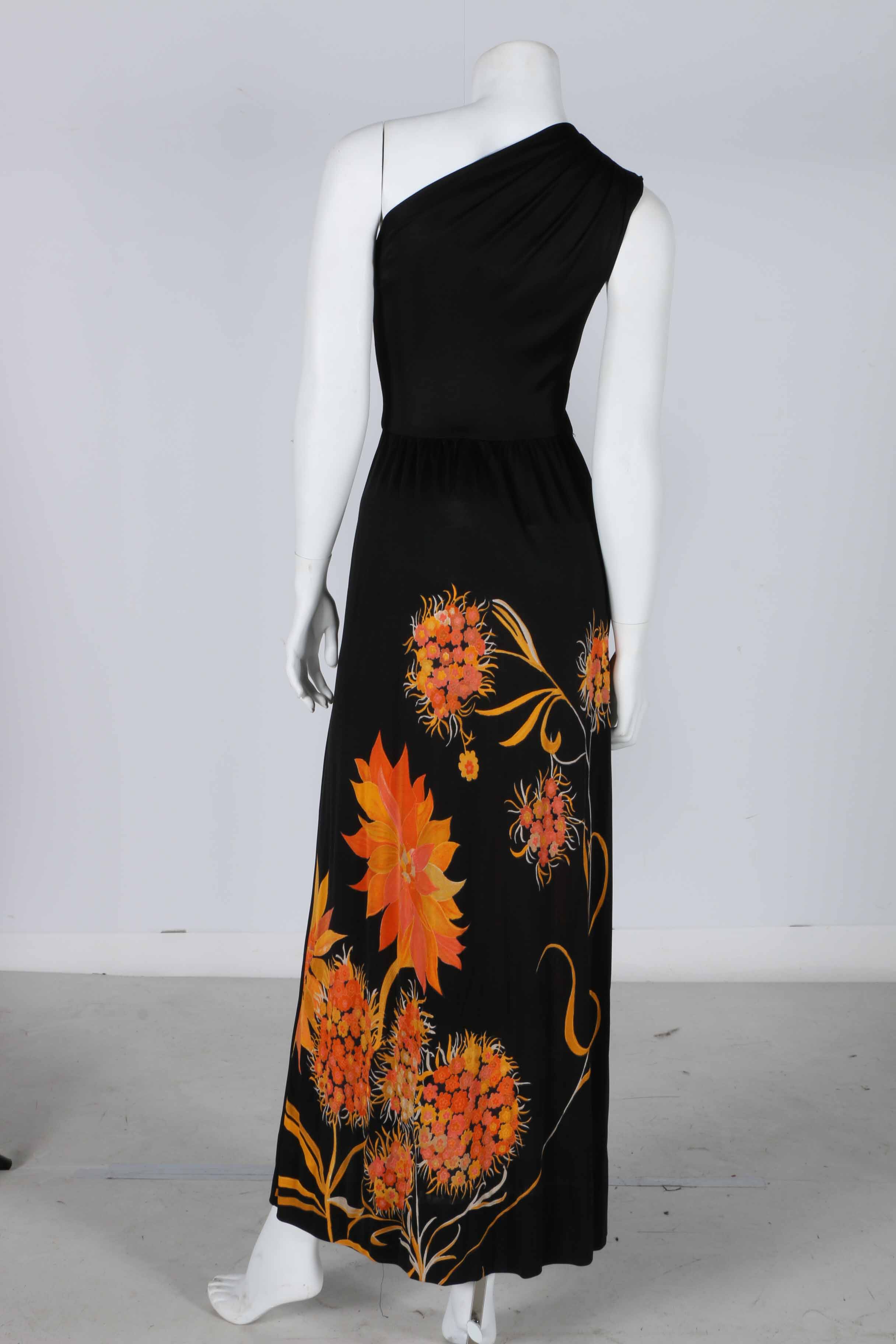 Vintage One-Shoulder Hostess Gown