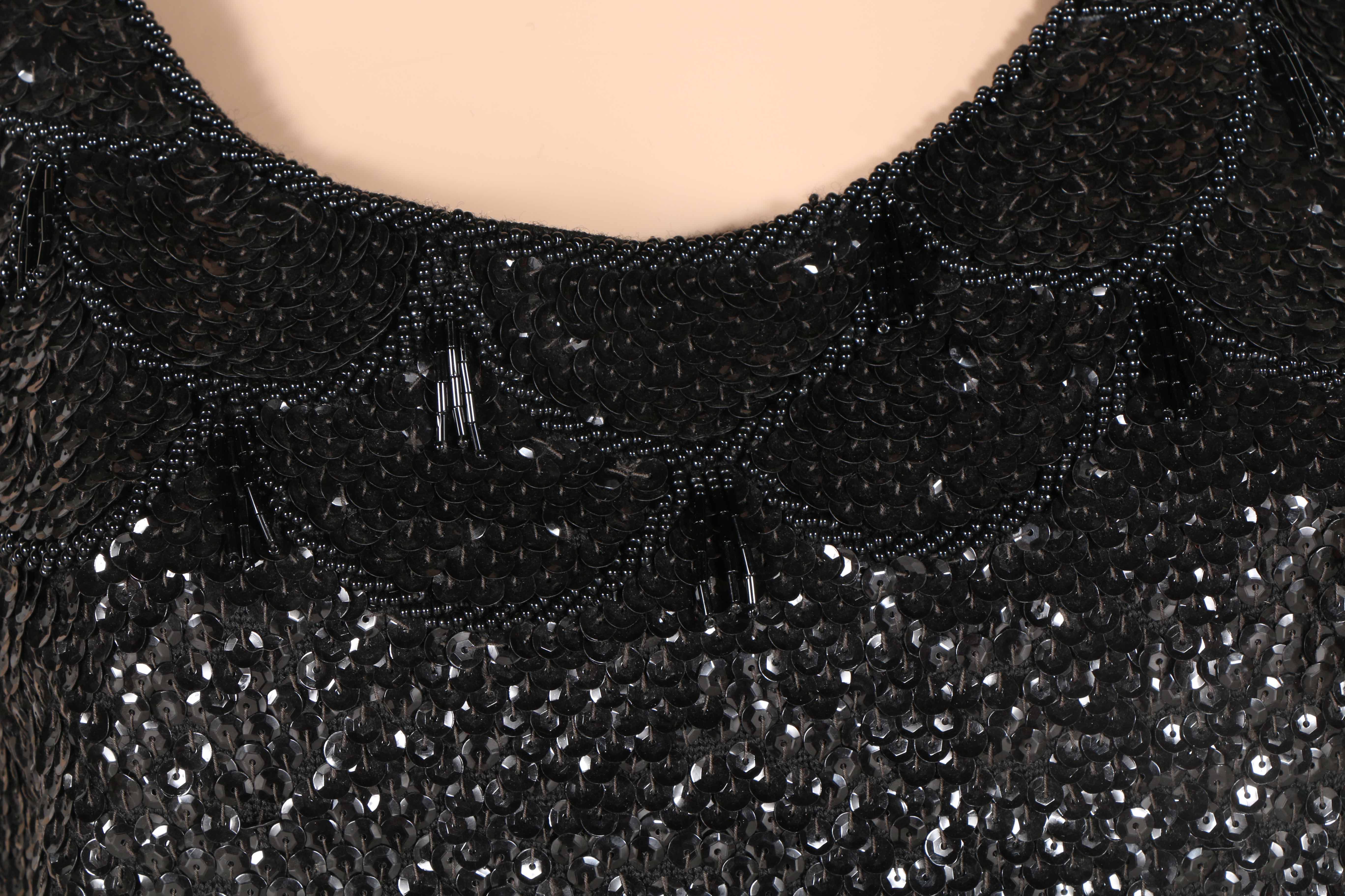 Vintage Black Beaded Top
