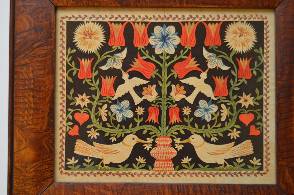 Original Painted Scherenschnitte Art on Paper