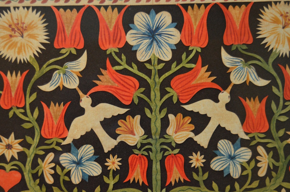 Original Painted Scherenschnitte Art on Paper