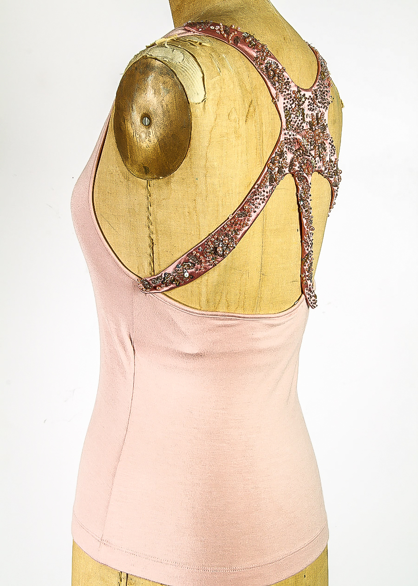 Prada Jersey Racerback Beaded Top