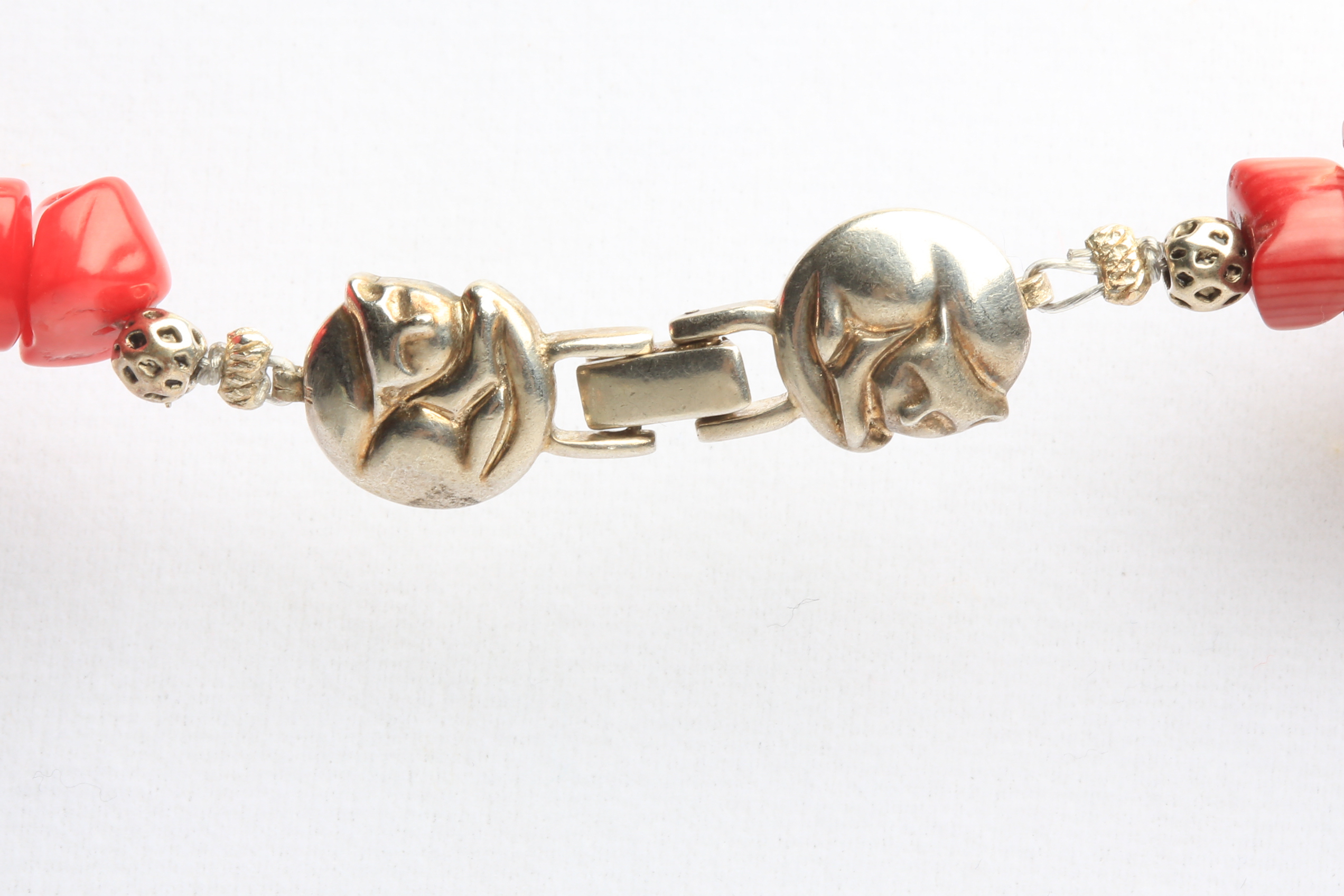 Sterling Silver and Coral Necklace