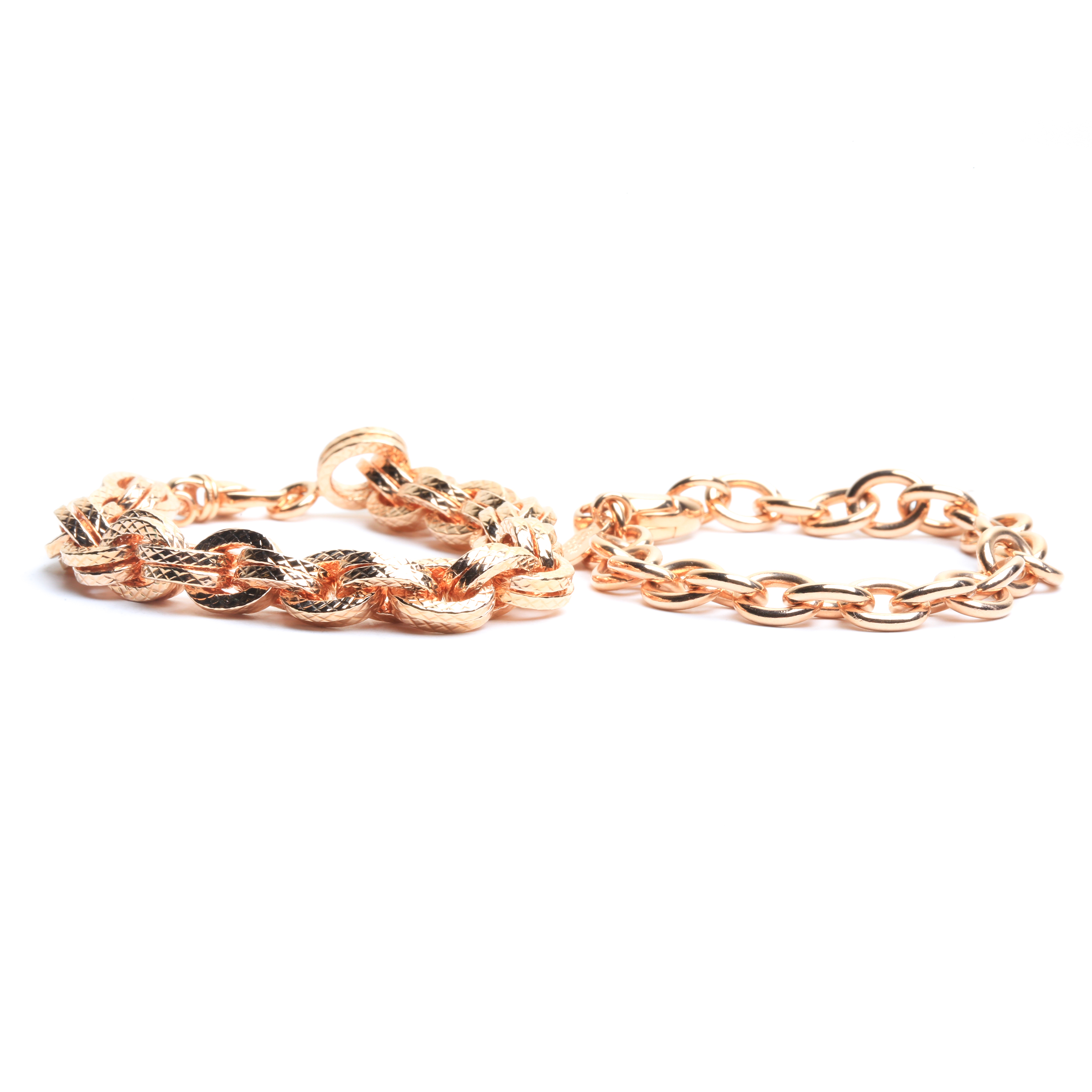 Pair of Rosestone Bronze Bracelets by Bronzo Italia