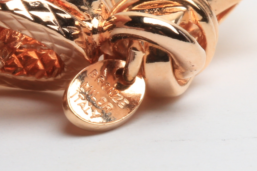 Pair of Rosestone Bronze Bracelets by Bronzo Italia