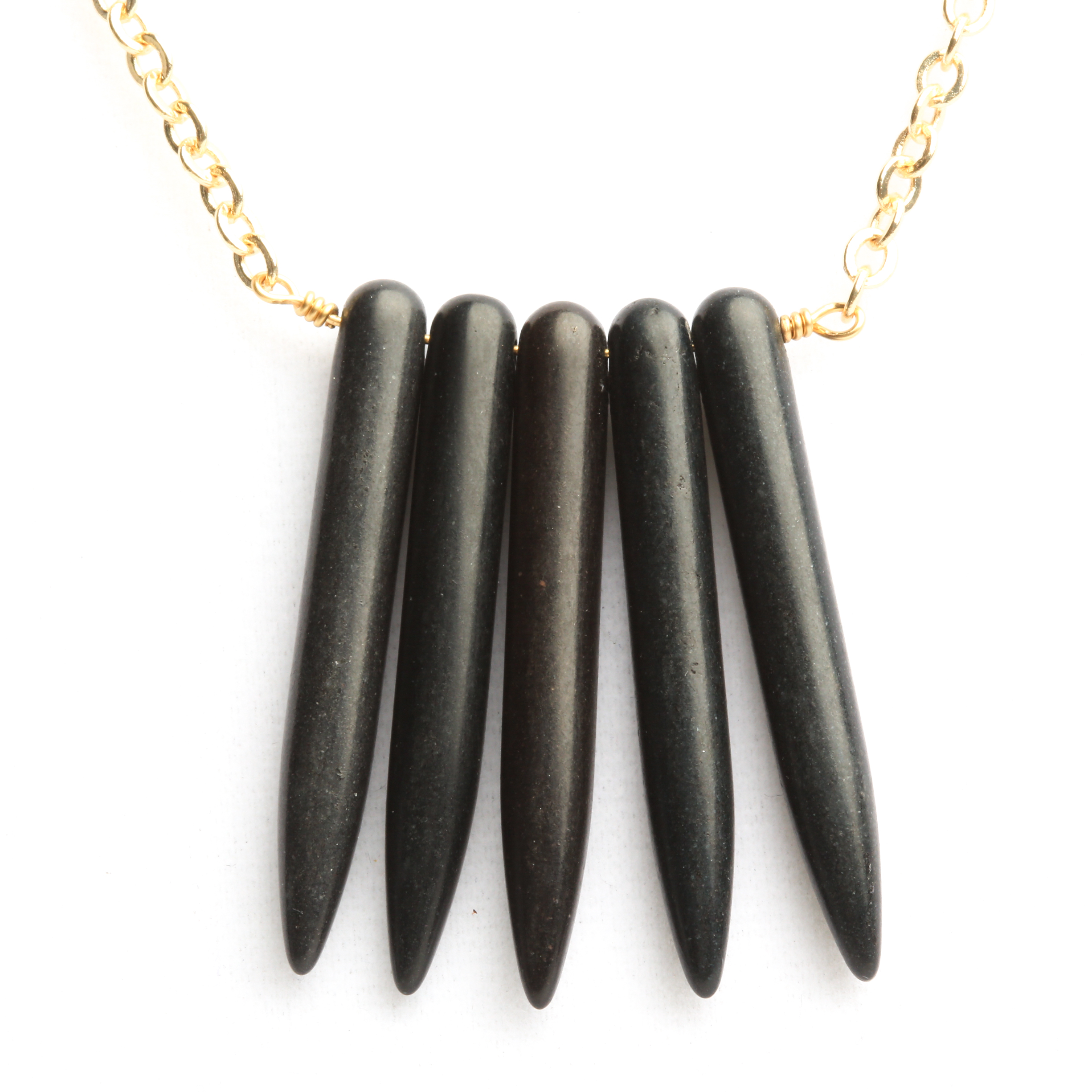 Gold Plated Necklace with Dyed Howlite Spikes