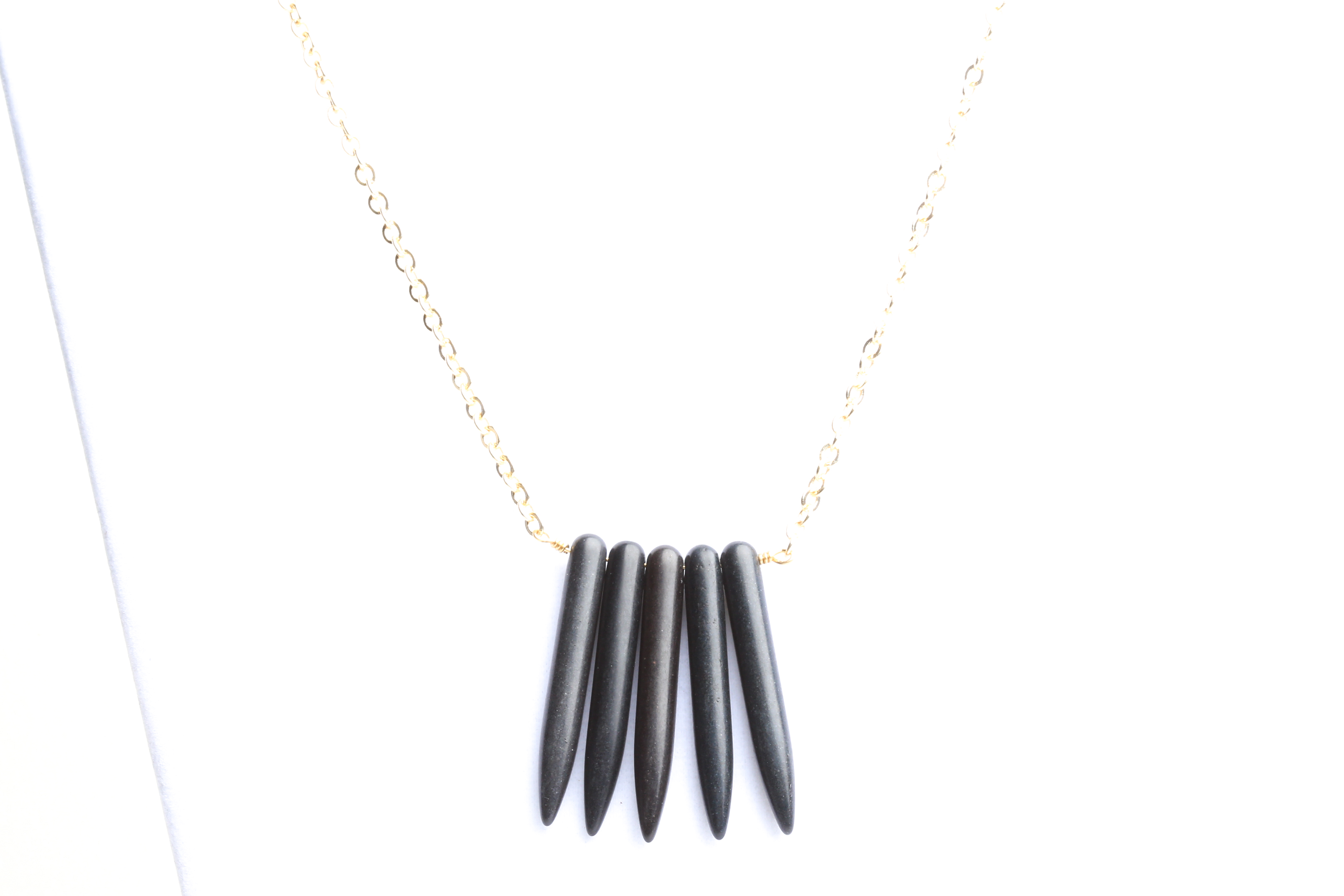 Gold Plated Necklace with Dyed Howlite Spikes