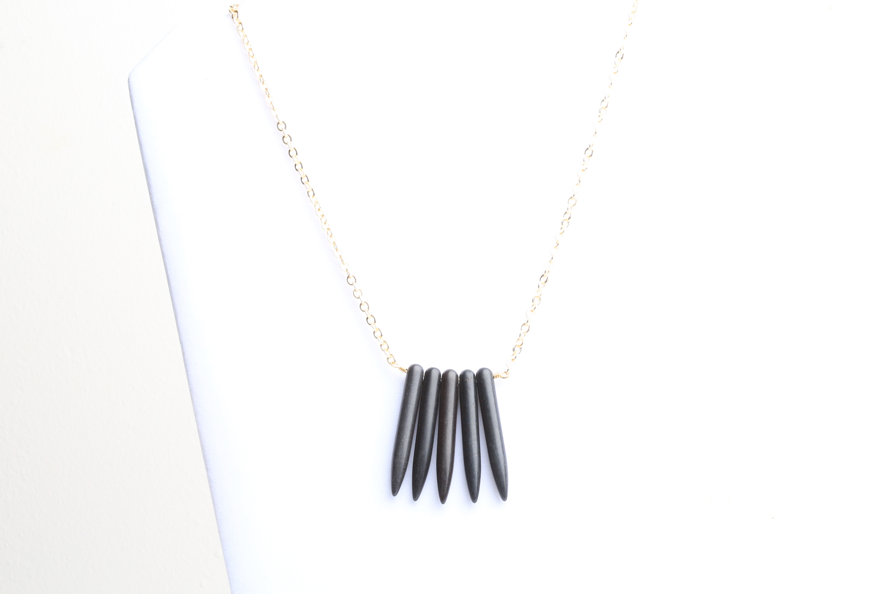 Gold Plated Necklace with Dyed Howlite Spikes