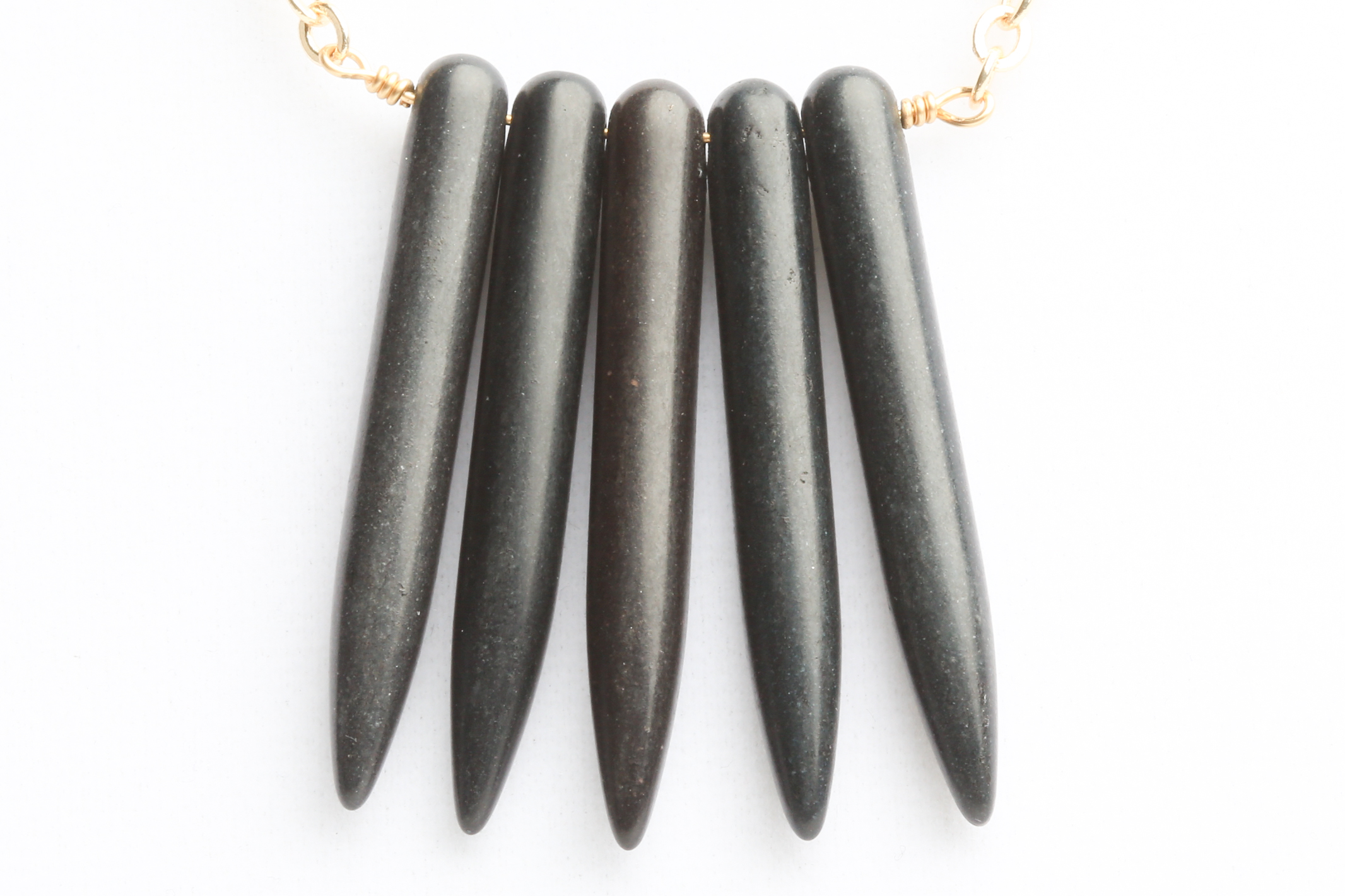 Gold Plated Necklace with Dyed Howlite Spikes
