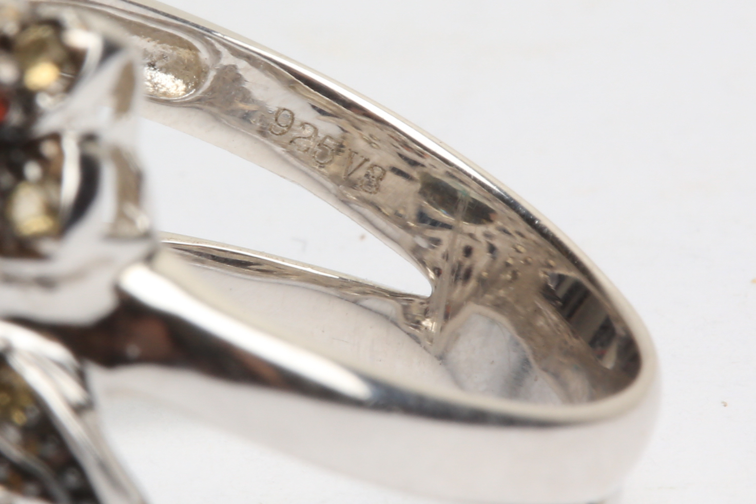 Sterling Silver Ring with Citrine and Garnet