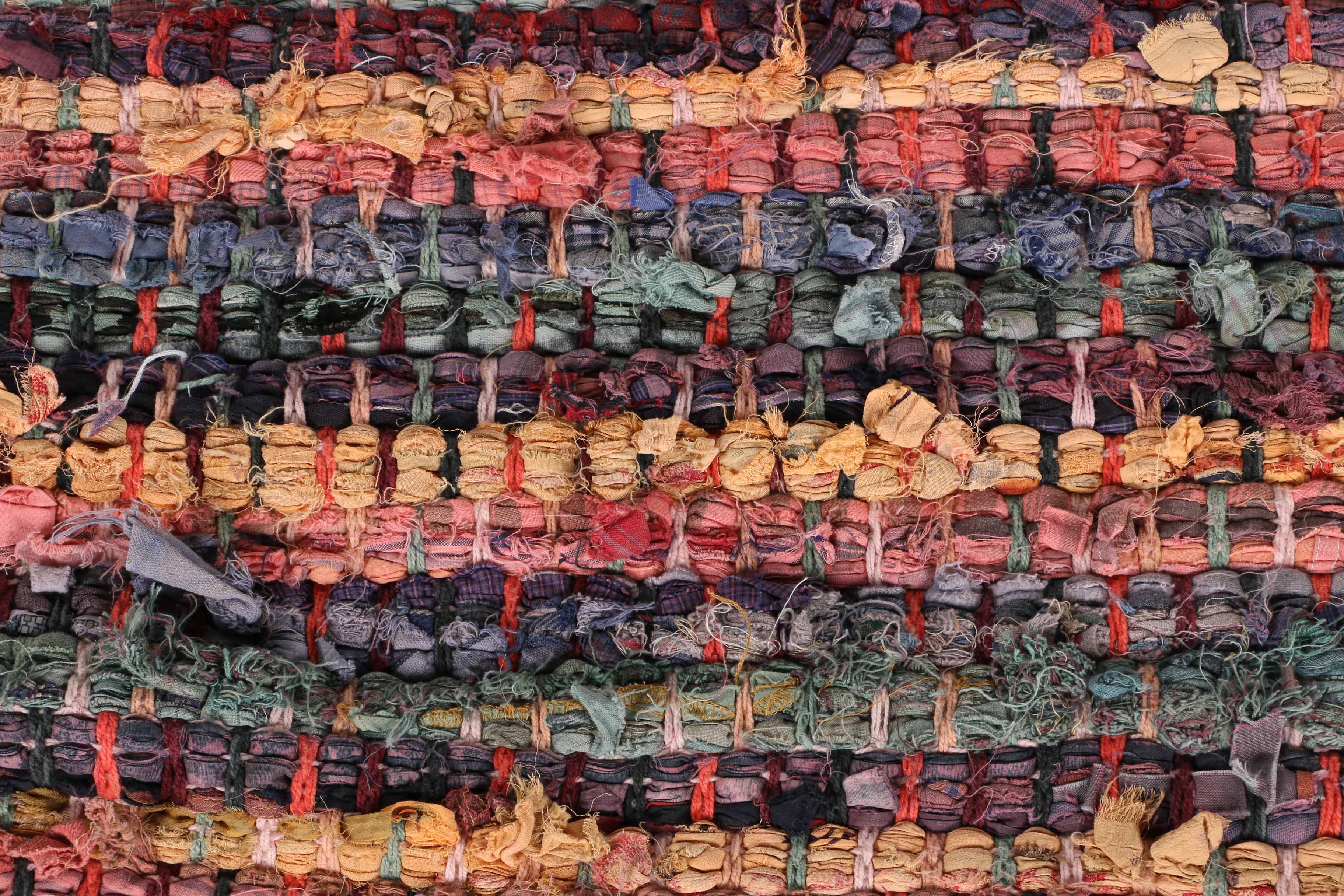 Handmade Rag Woven Accent Rug