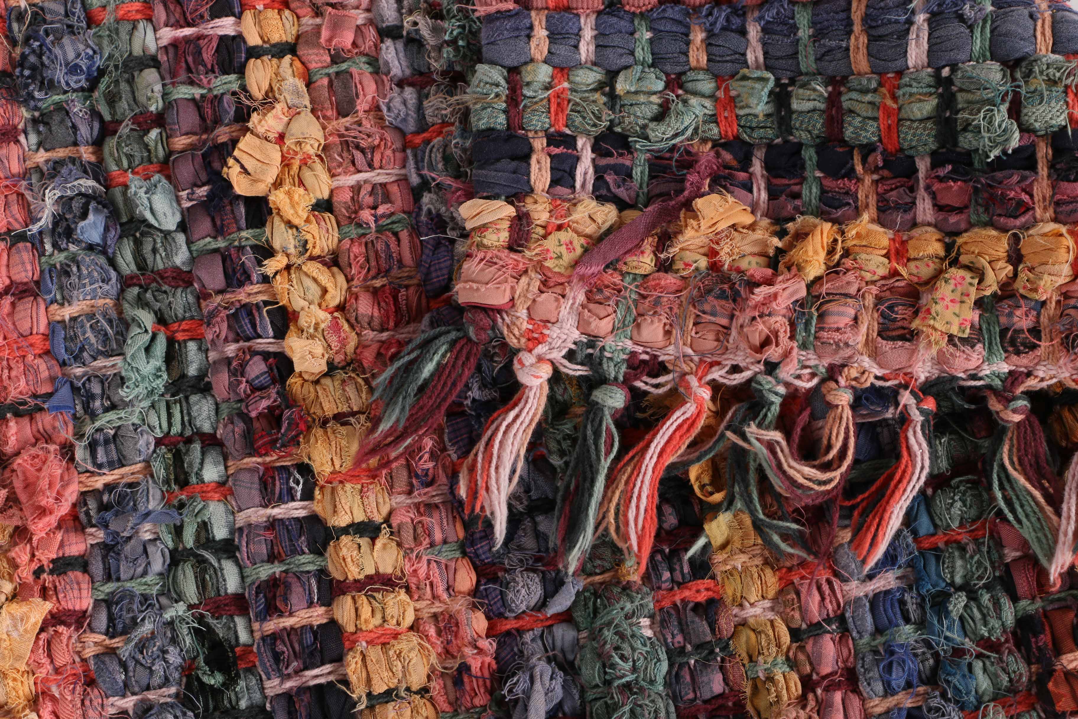 Handmade Rag Woven Accent Rug