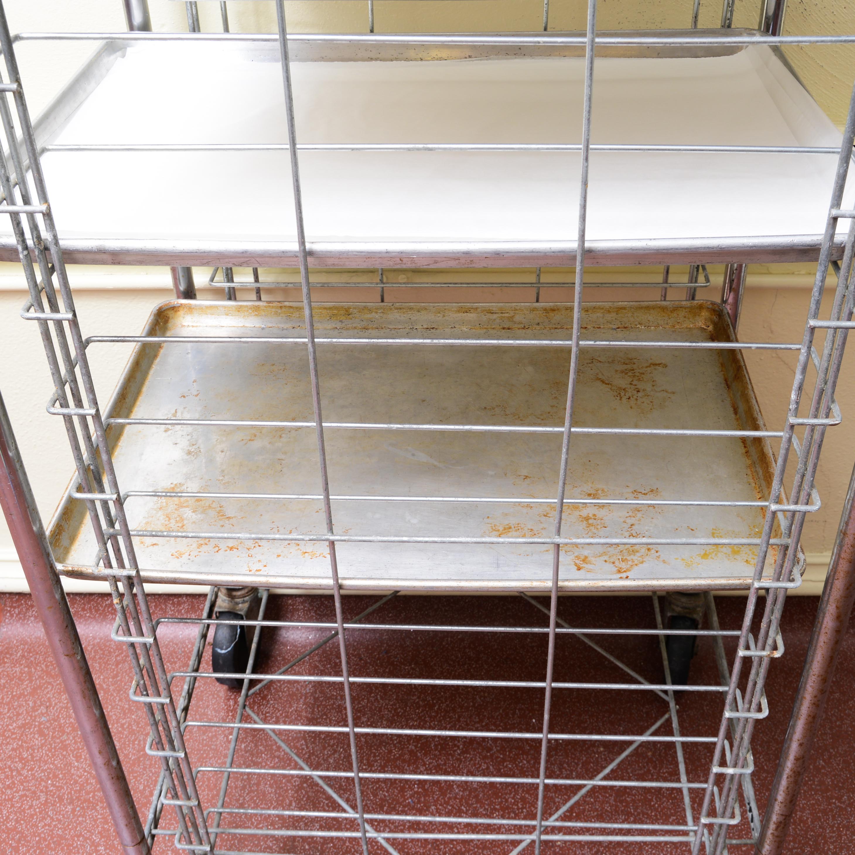 Sysco Industrial Kitchen Steel Tray Cart