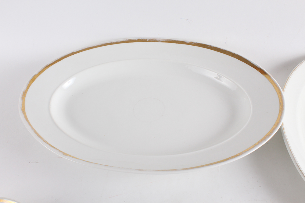 Haviland White China Serving Pieces with Gold Trim