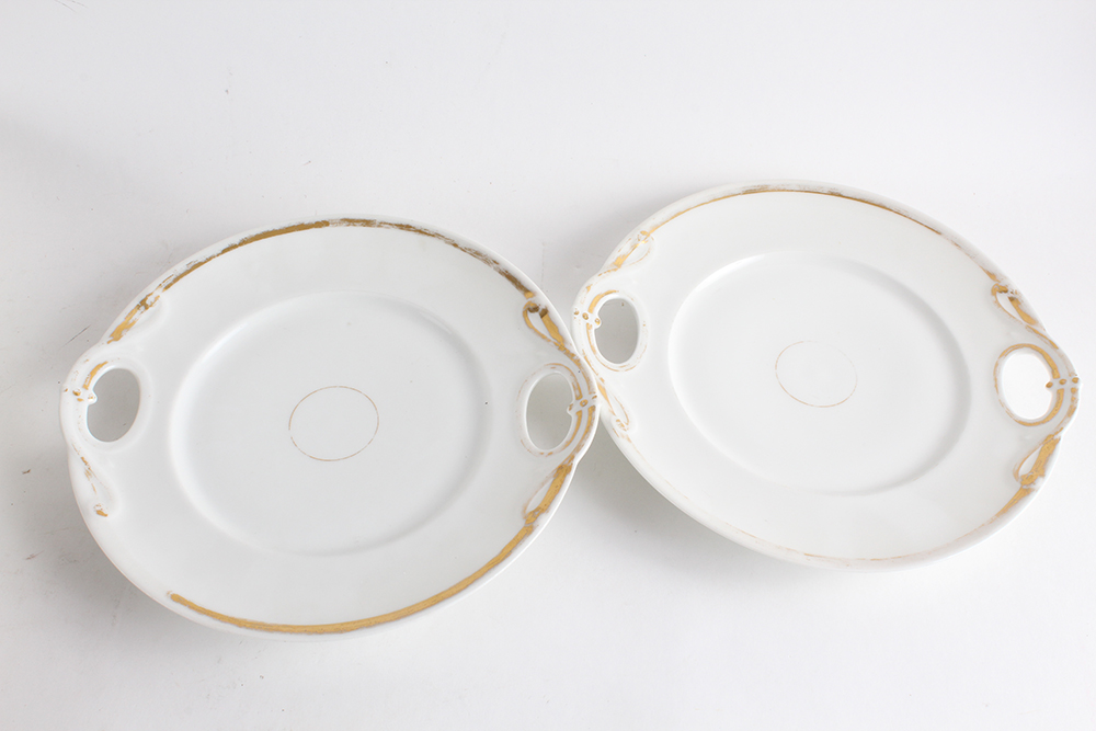 Haviland White China Serving Pieces with Gold Trim