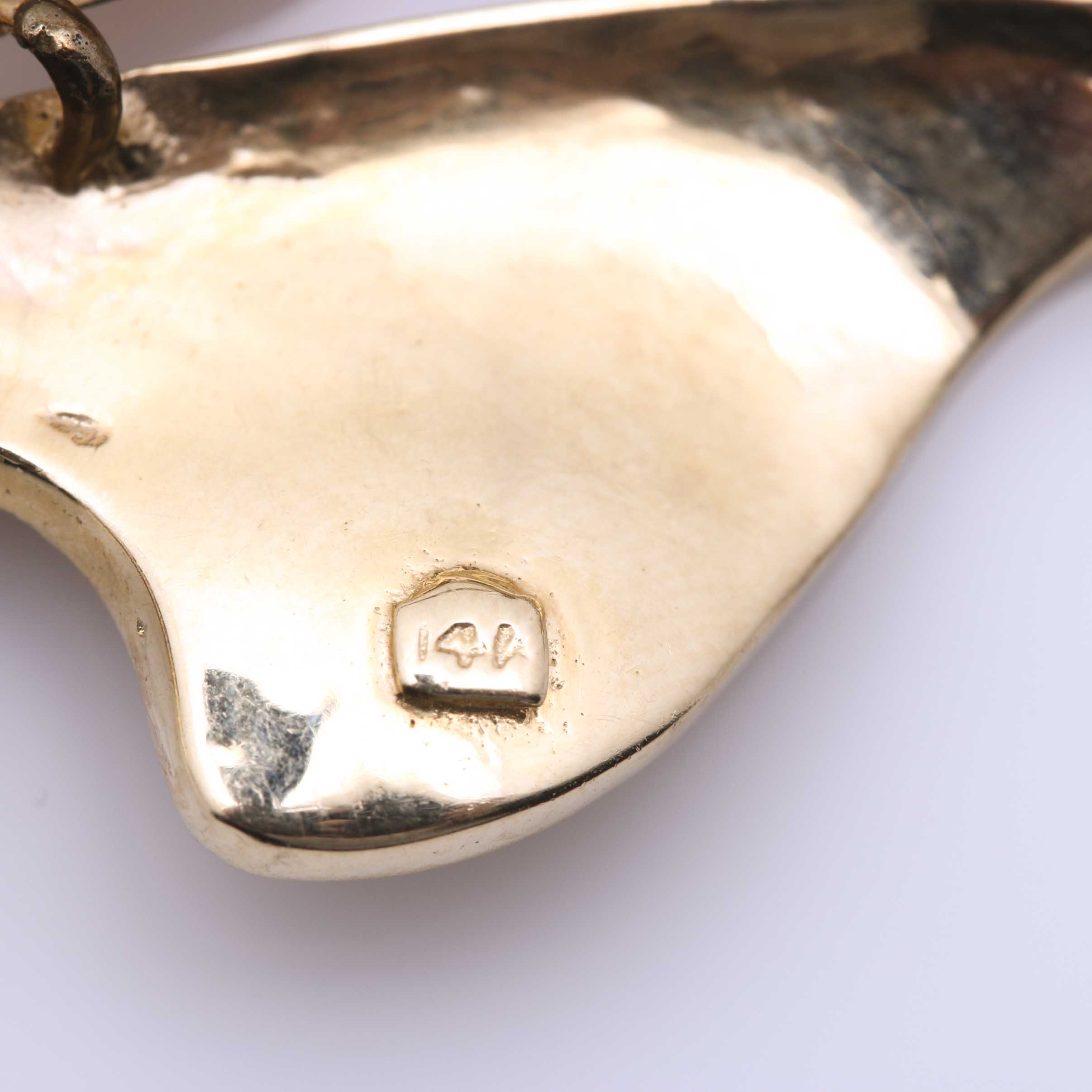 14K Yellow Gold Pearl Brooch