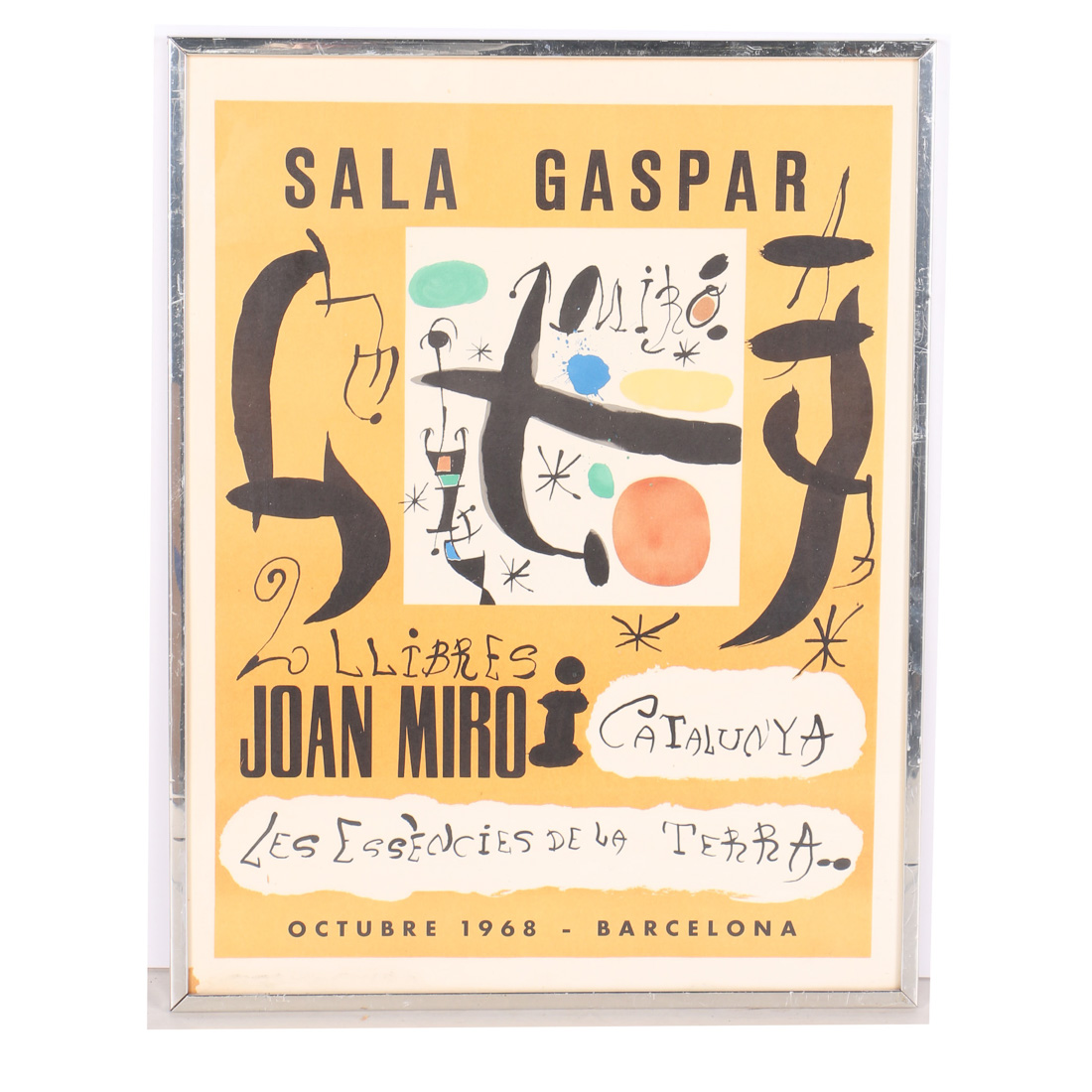 Framed 1968 Joan Miro Sala Gaspar Exhibit Poster